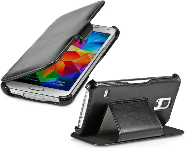 Housse Samsung Galaxy S5 en cuir noir – de type UltraSlim 