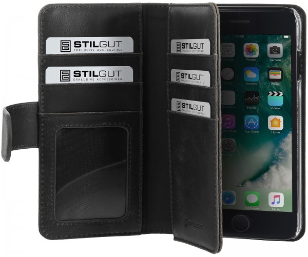 StilGut - Housse iPhone 7 Talis XL porte-cartes en cuir