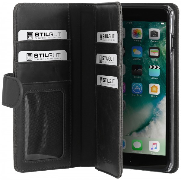 StilGut - Housse iPhone 7 Plus Talis XL porte-cartes en cuir
