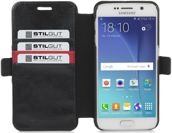 StilGut - Housse Galaxy S6 Talis avec fonction de support