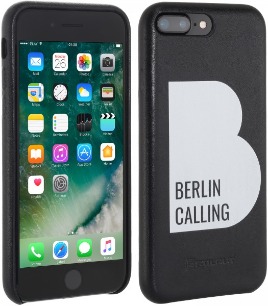StilGut - Coque iPhone 7 Plus Berlin Calling en cuir - Like Berlin Edition
