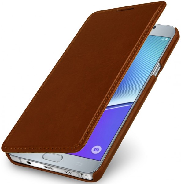StilGut - Housse Galaxy Note 5 Book Type en cuir sans clip