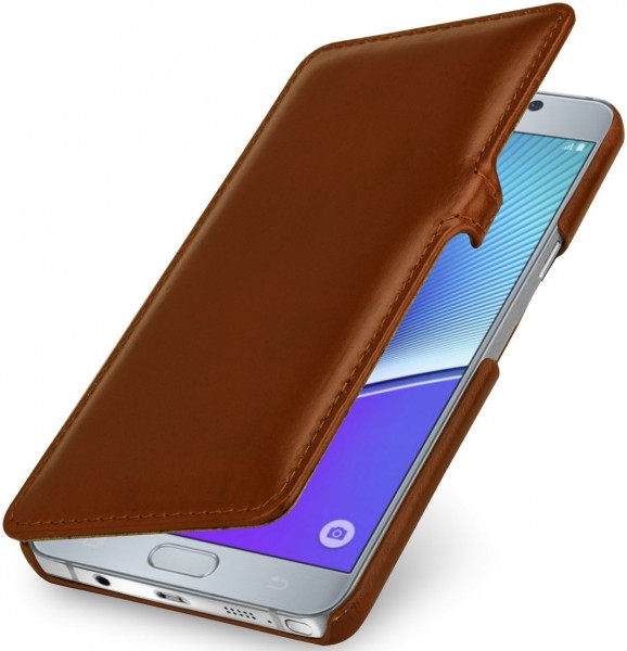 StilGut - Housse Galaxy Note 5 Book Type en cuir avec clip