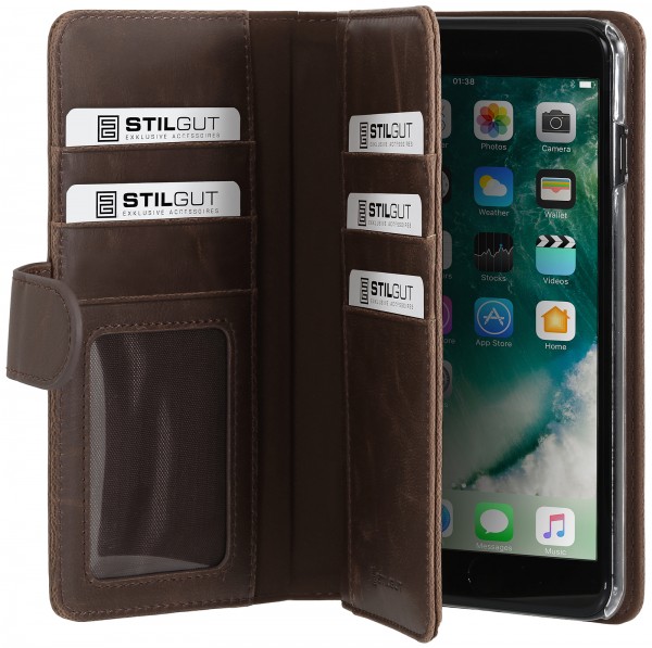 StilGut - Housse iPhone 8 Plus Talis XL porte-cartes