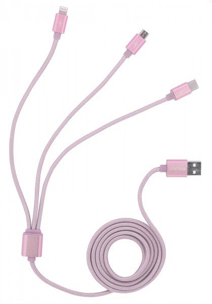 StilGut - Câble de charge Magic Trio (USB C, Lightning, Micro-USB)
