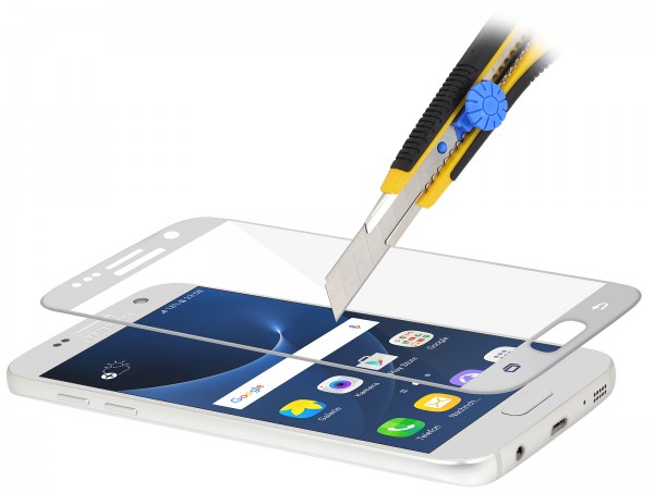 StilGut - Verre trempé 3D curved Samsung Galaxy S7 bordure argentée