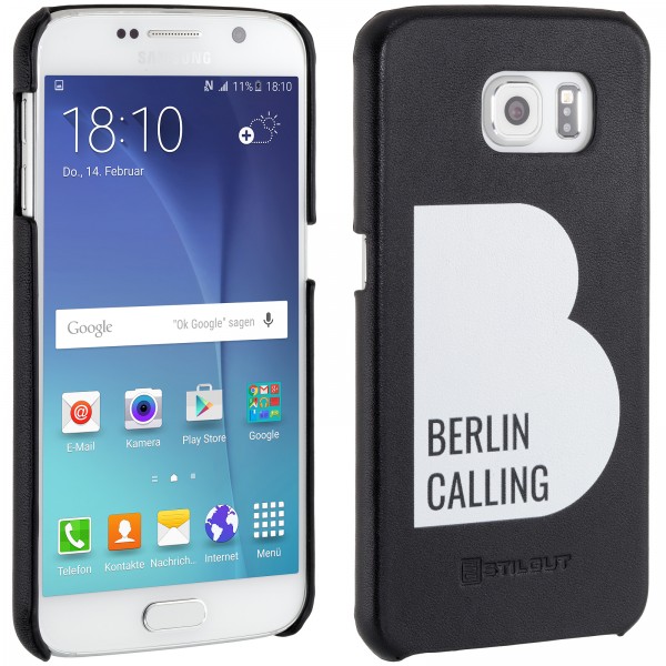 StilGut - Coque Samsung Galaxy S6 Berlin Calling en cuir - Like Berlin Edition