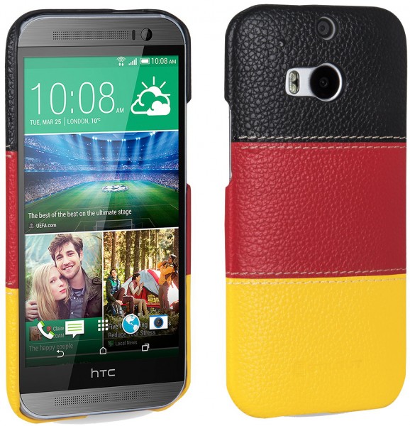 StilGut - Coque HTC One M8 / M8s en cuir Ed. Allemande