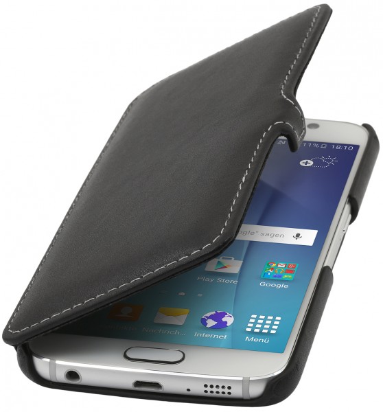 StilGut - Étui Samsung Galaxy S6 Book Type en cuir avec clip