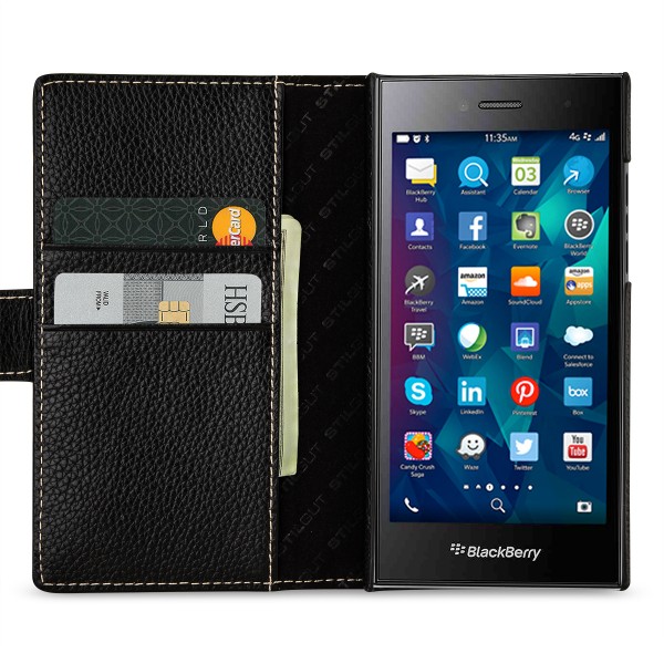 StilGut - Housse BlackBerry Leap Talis porte-cartes en cuir